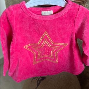 First Impressions Pink Velour Baby Girl Star Sweatshirt 3-6M